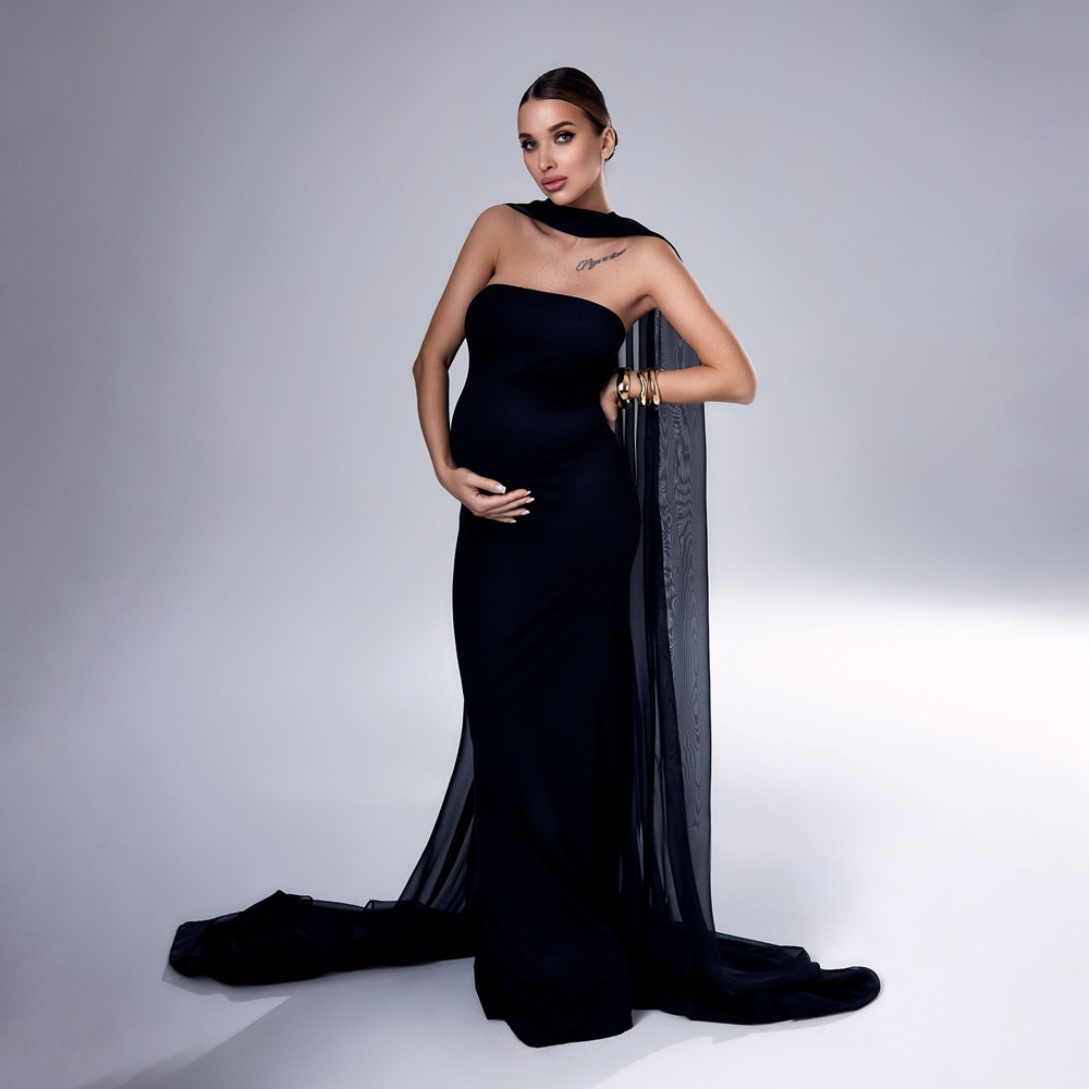 Photography Club - Vestido de Gestante Preto para Fotografia,