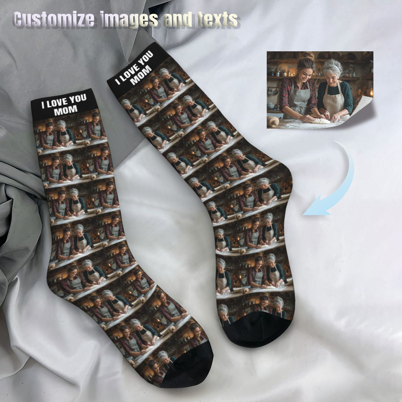 Meias fotográficas personaliza - Photographic Memory avaliação e preço