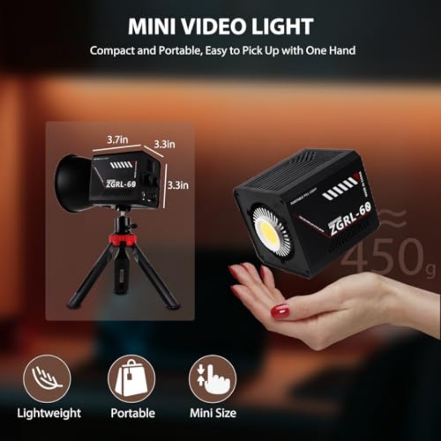 Luz de vídeo LED COB de 60W po - Photography Videos Free avaliação e preço
